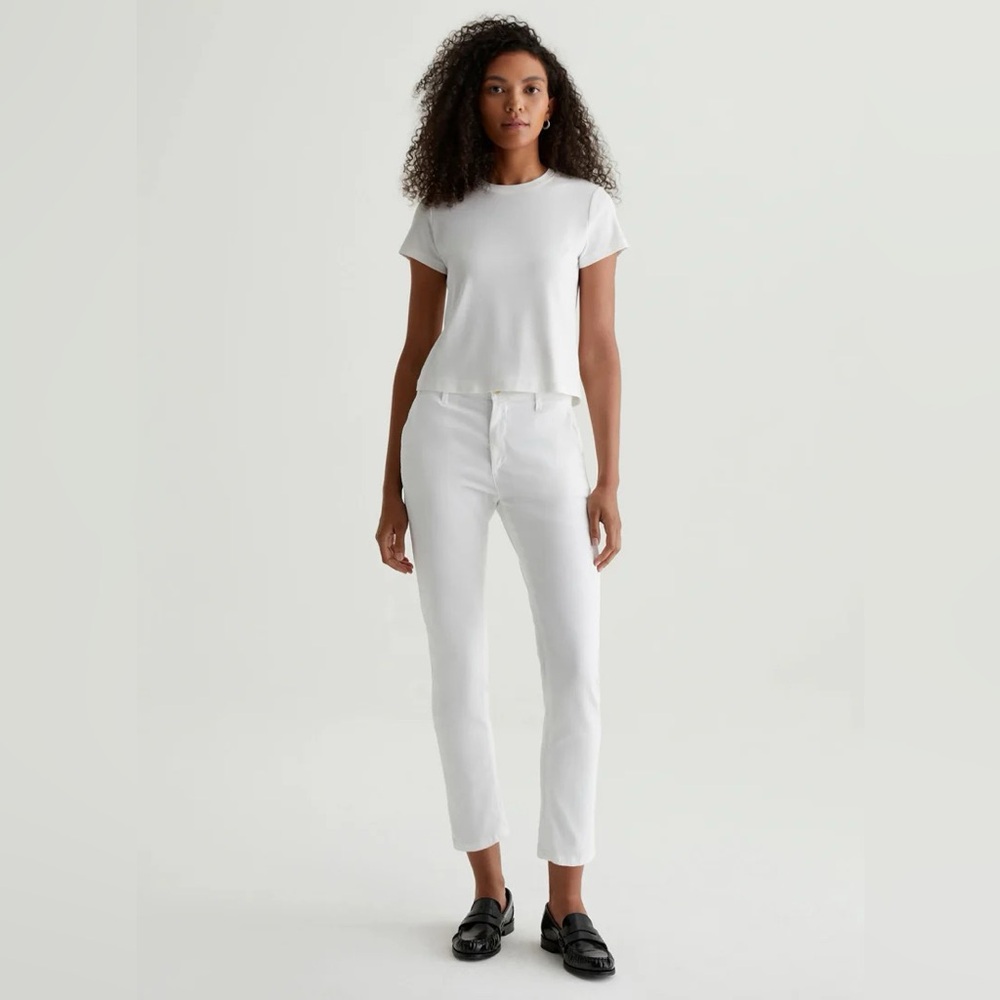 AG Caden Tailored Trouser in Optic White